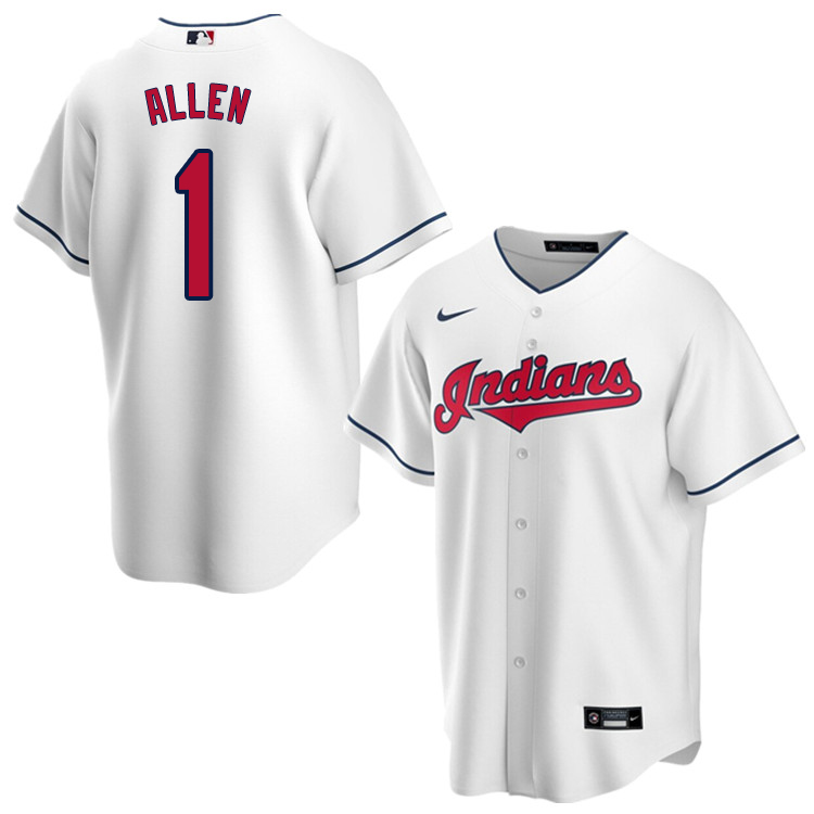Nike Men #1 Greg Allen Cleveland Indians Baseball Jerseys Sale-White